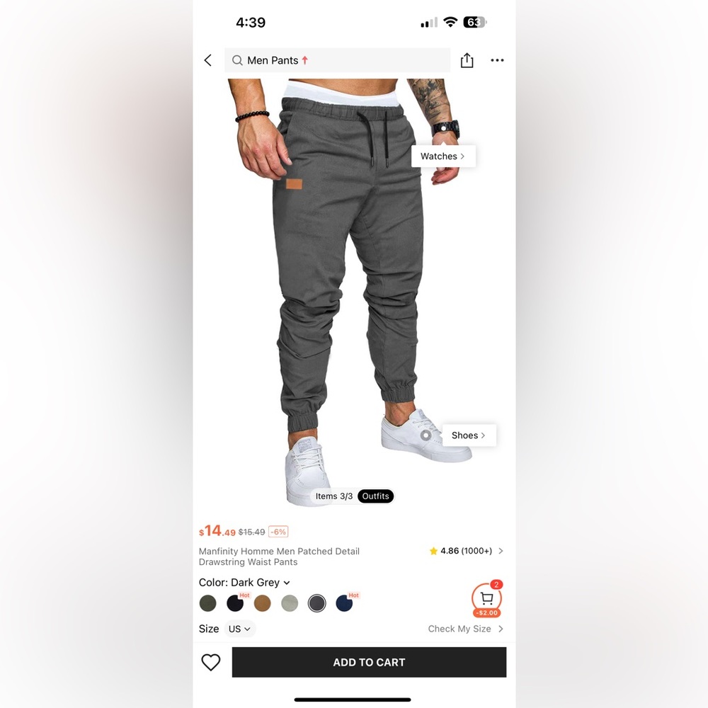 Manfinity Men’s XL Pants - 2 pair